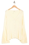 Forgotten Grace Lace Bell Sleeve Blouse In Natural