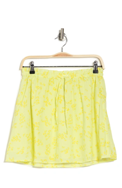 Abound Gauzy Front Tie Skirt In Green- Yellow Moxie Floral