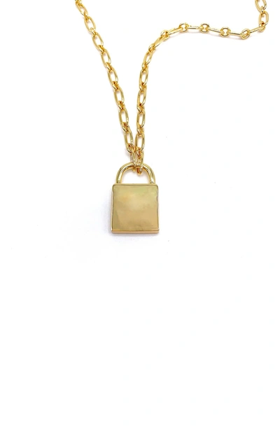 Adornia Padlock Charm Necklace In Yellow