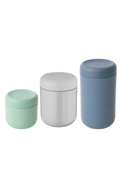 Berghoff International Leo 3-piece Thermos Set In Green Grey Blue