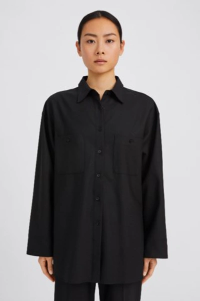 Filippa K Sandie Flannel Shirt In Black