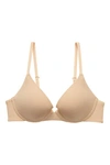 NATORI INTIMATES MINIMAL CONVERTIBLE PUSH-UP T-SHIRT BRA WOMEN'S,727229-CAFÉ-36DDD