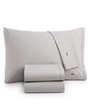 Lacoste Home Solid Cotton Percale Sheet Set, Twin In Sleet