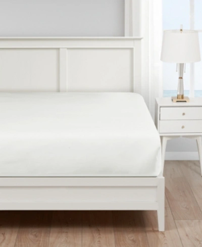 Nautica Solid T180 Cvc Cotton Rich Blend Fitted Sheet, Queen Bedding In Deck White
