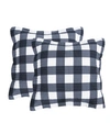 Levtex Fiori Gingham 2-pc. Sham Set, European In Black