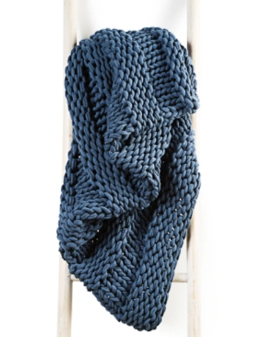 Oake Chunky Knit Throw, 50" X 60", Created For Macy's In Navy