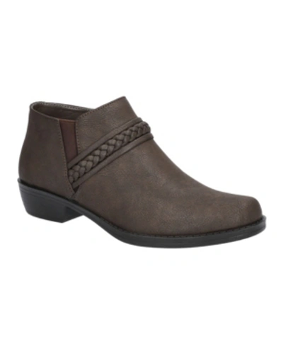 Easy Street Jalia Womens Almond Toe Braided Booties In Smoke