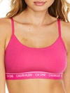 Calvin Klein Womens Party Pink Ck One Cotton-blend Logo-print Bralette L In Party Pink