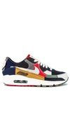 Nike Air Max 90 Legacy Patchwork Canvas, Ripstop And Mesh Sneakers In College Navy  Light Bone  Sail  & Chile 