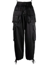 DOLCE & GABBANA BLACK HIGH-WAISTED CARGO TROUSERS