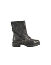 PATRIZIA PEPE BLACK LEATHER CHAIN BIKER BOOTS,PPESVADAAD1ST0534160/01 35-wo