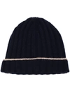Brunello Cucinelli Ribbed-knit Cashmere Beanie In 蓝色