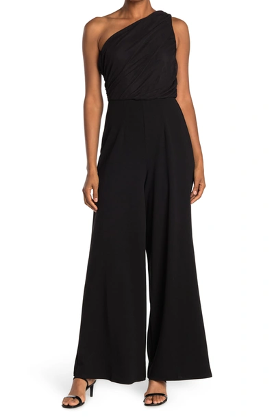 By Design Ava One-shoulder Wide Leg Jumpsuit In Black