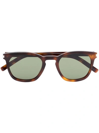 Saint Laurent Square-frame Tortoiseshell Sunglasses In Brown