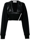 Alyx Cropped Sweatshirt-sleeve Top In Schwarz