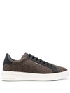 Bally Men's Miky Bb-monogram Low-top Leather Sneakers In Cuero Multi
