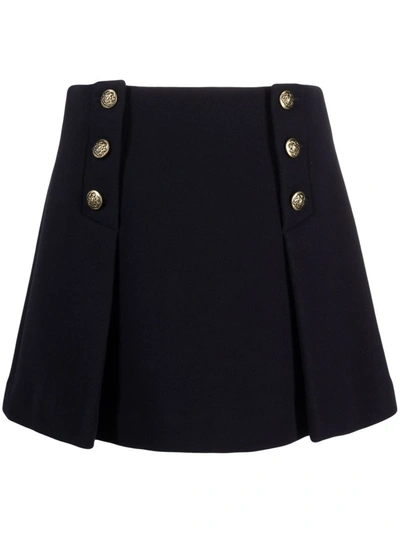 P.a.r.o.s.h Button-detail Tailored Skirt In Blue