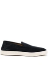 Giorgio Armani Slip-on Suede Trainers In Blue