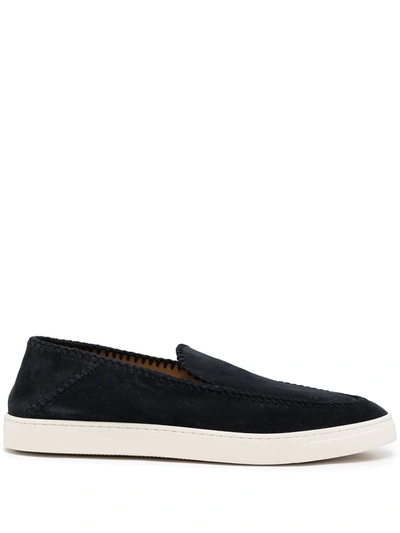 Giorgio Armani Slip-on Suede Trainers In A561 Blue