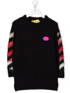 Off-white Arrows Brushed Knitted Dress In Black