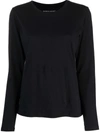 Majestic Finished-edge Long-sleeved T-shirt In Schwarz