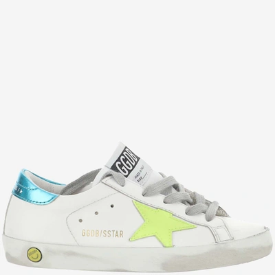Golden Goose Sneakers In White/yellow Fluo/turquoise