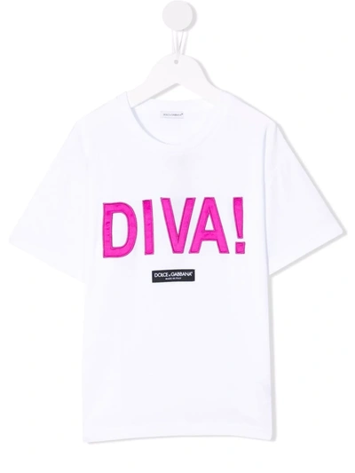 Dolce & Gabbana Kids' Diva T-shirt In White