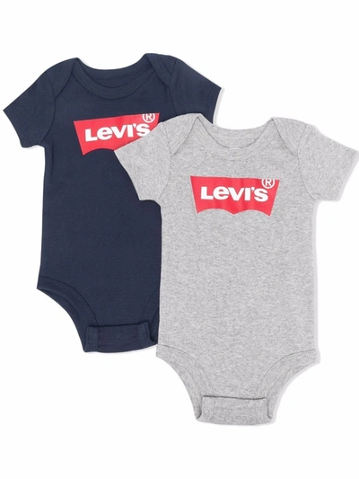 Levi's 2-pack Logo Baby Bodies Gray In Grey