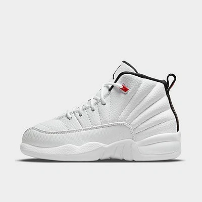 Nike Jordan Little Kids' Air Retro 12 Basketball Shoes In White/black/university Red