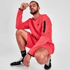 Nike Men's Sportswear Tech Fleece Crewneck Sweatshirt In Lobster