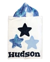 BOOGIE BABY BOY'S TRIPLE STARS TIE-DYE HOODED TOWEL, PERSONALIZED,PROD166040168