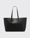 Saint Laurent East West Calfskin Shopping Tote Bag In Black