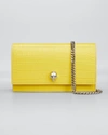 Alexander Mcqueen Mini Skull Croc-embossed Crossbody Bag In Pop Yellow