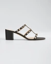 Valentino Saint Laurent White Leather Sl/61 Sneakers In Black