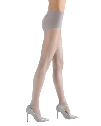 Natori Shimmer Sheer Control-top Tights In Silver