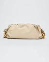 Bottega Veneta Medium Ruched Napa Chain Pouch Bag In Chalk