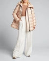 Moncler Suyen Down Quilted Nylon Hooded Parka In Light Pink