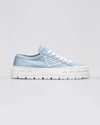 Prada 50mm Logo Flatform Sneakers In Bianco Nero