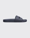 Balenciaga Logo Flat Pool Slide Sandals In Black
