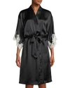 Lise Charmel Splendeur Lace-trim Silk-blend Robe In Splendeur Marine