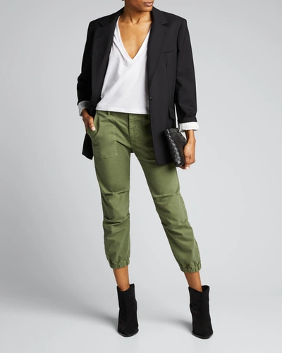 Nili Lotan Cropped Military Pants In Carbon