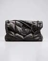 Saint Laurent Medium Quilted Puffer Chain Shoulder Bag In Black