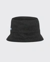 Prada Reversible Bicolor Cashmere Bucket Hat In Black/gray