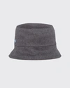 PRADA REVERSIBLE BICOLOR CASHMERE BUCKET HAT,PROD163010214