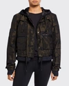 Blanc Noir Skyfall Camo-print Aviator Jacket In Light Blue Camo