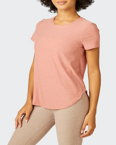Beyond Yoga On The Down Low Tee In Silver Mist