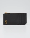 Saint Laurent Ysl Monogram Tiny Zip Card Case Wallet In Black