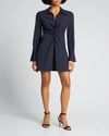 Cinq À Sept Mckenna Twist-front Collared Dress In Black