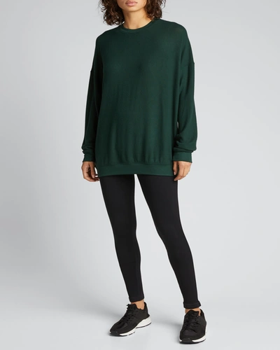 Alo Yoga Soho Crewneck Pullover Sweatshirt In Woodrose