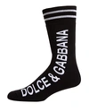 DOLCE & GABBANA MEN'S BICOLOR LOGO SOCKS,PROD164370175